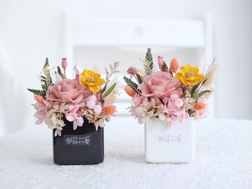 Fl125-01 小型永生桌花-復古粉紫