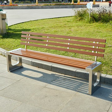 ??快速出貨?? 公司貨 不銹鋼回型公園椅 公交站臺等候椅 戶外休閑座椅帶靠背