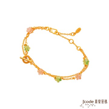 J code真愛密碼金飾 花宴黃金/水晶手鍊