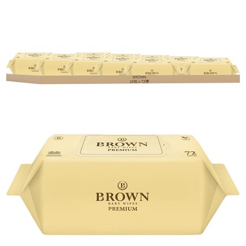 BROWN 低敏嬰兒濕紙巾 黃色款 補充包  428g  1包  10包