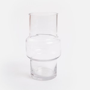 克萊歐造型透明玻璃花器20cm 柱形窄口