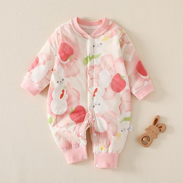 秋冬季嬰兒棉衣服外出男女寶寶連體衣春裝a類40克加棉新生兒爬服鑫弘-萌寶童裝可開發票