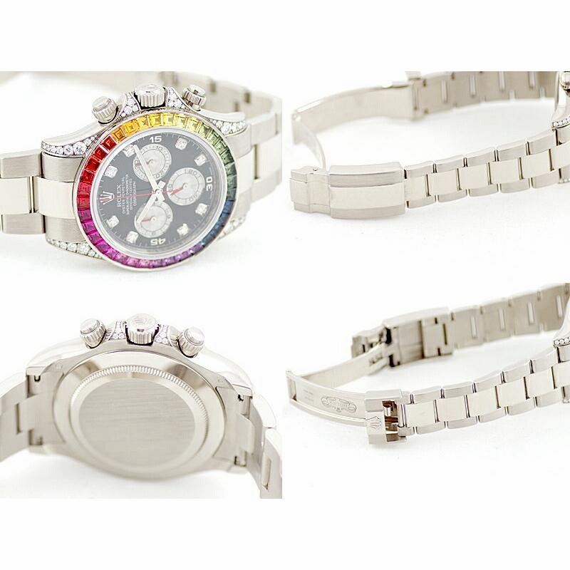 ROLEX っぽいケースとデイトナ 自動巻き時計 ホワイト ジャンク品 ロレックス コスモグラフ デイトナ 18 ct ホワイトゴールド