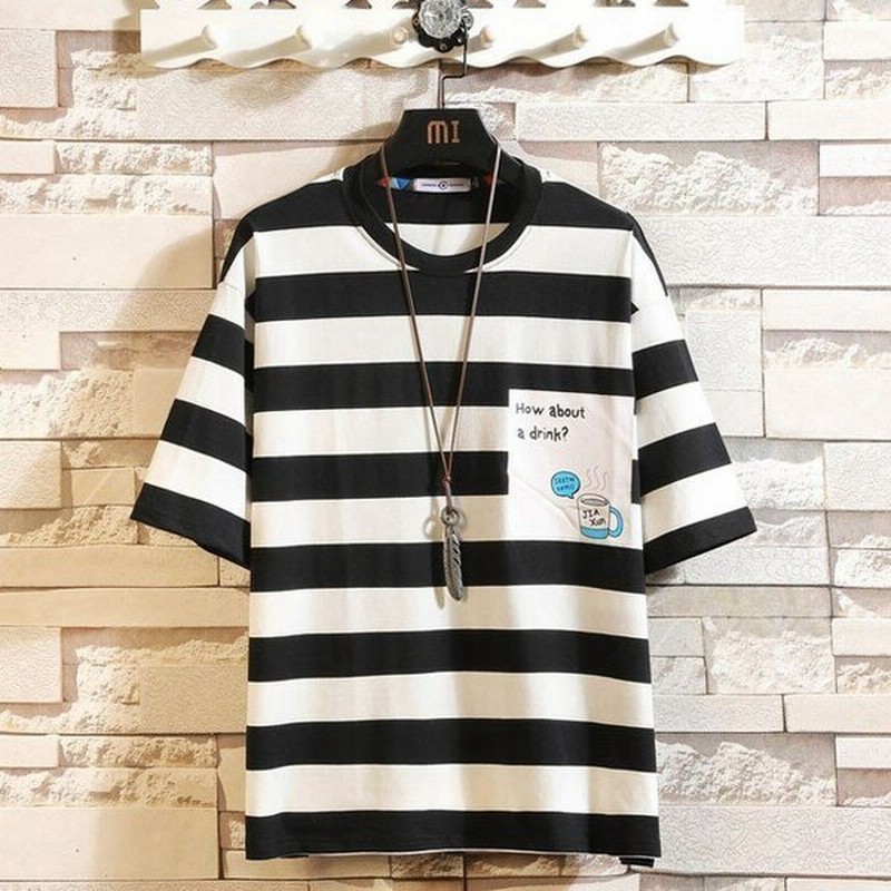 Tシャツ メンズ 半袖 ボーダー ゆったり 大きいサイズ トップス カットソー Tシャツ M L Xl 2xl 3xl 4xl 5xl メンズ ボーダー柄 半袖tシャツ 春夏服 通販 Lineポイント最大get Lineショッピング