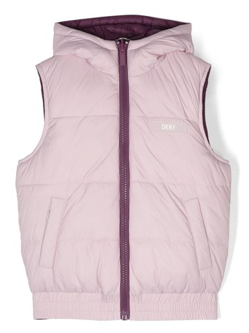 Dkny Kids - logo-detail reversible padded gilet - kids - Polyamide/Polyester - 6 yrs - Purple