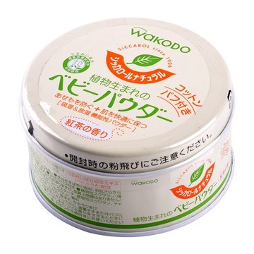 日本製 WAKODO 和光堂 嬰幼兒玉米盒裝爽身粉(紅茶香)120g＊夏日微風＊