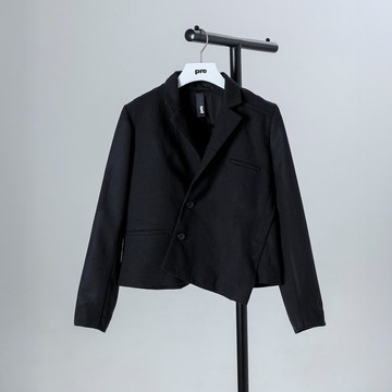 不對稱片層短版西裝外套