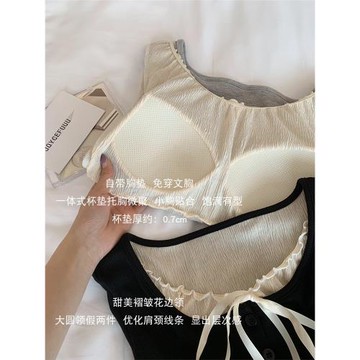 JoyceBra 夏季新款假兩件短袖T恤女帶胸墊免穿文胸可外穿顯瘦上衣