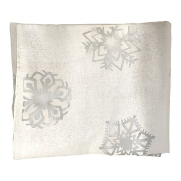 J&N 雪花片片雙面檯布 銀色  178 x 38cm  1個