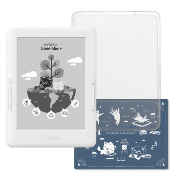 HyRead Gaze Mini+ 6吋電子紙閱讀器組合(閱讀器+透明殼+切割墊)-經典白 墊腳石購物網