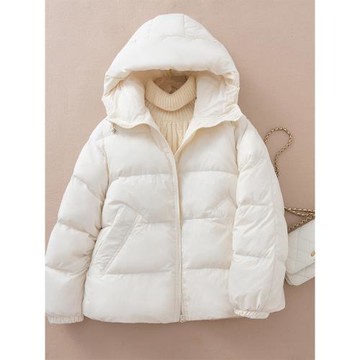 短款羽絨服女2024新款小個子冬季外套女裝寬松加厚面包服白鴨絨