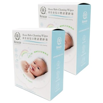 Roaze 柔仕 幼兒口腔清潔紗布 10cm x 10cm - 180片/盒 醫療級水針布 不含螢光劑、香精  100g  2盒