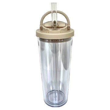 雙層AS透明吸管杯 不含BPA  隨機  710ml  1個
