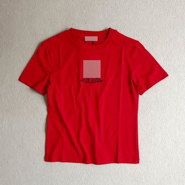 240319夏季新款女刺繡貼布純棉彈力圓領短袖T恤通勤上衣