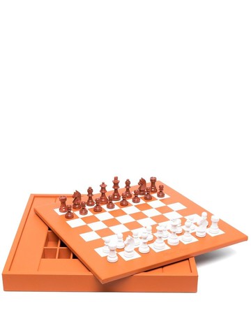 Hector Saxe - two-tone leather chessboard - unisex - Calf Leather - One Size - Orange