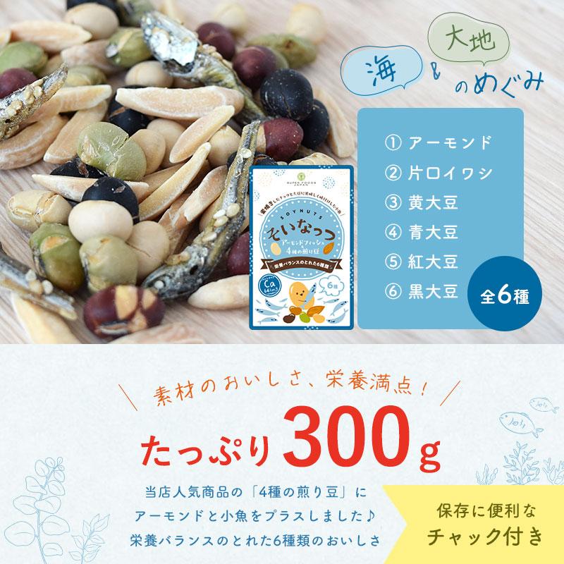 そいなっつ アーモンドフィッシュ 4種の煎り豆 300g 送料無料 小魚 アーモンド 国内加工 お菓子 おやつ おつまみ 乾燥豆 いり大豆