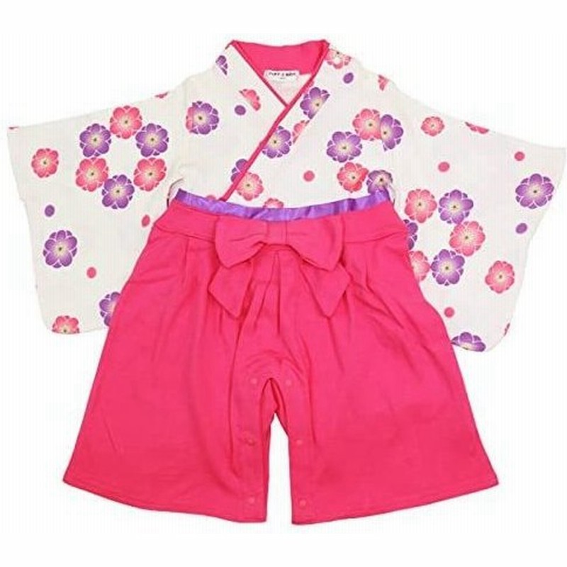 ベビー キッズ 袴風 カバーオール ロンパース 女の子 60 70 80 90 95cm ピンク 95 通販 Lineポイント最大0 5 Get Lineショッピング