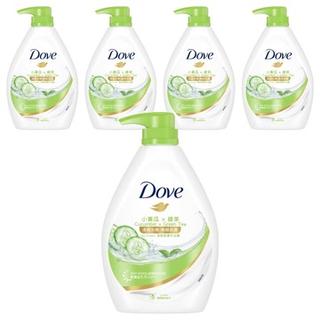 Dove 多芬 清爽水嫩柔膚沐浴露 小黃瓜 + 綠茶  5瓶
