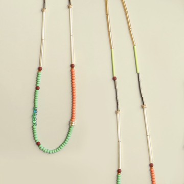 野橘之歌Wild Citrus Song | 手工串珠項鍊 | 秋冬飾品