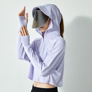 【巴黎精品】防曬外套連帽夾克-涼感可拆黑膠帽檐女外套6色a1ba31