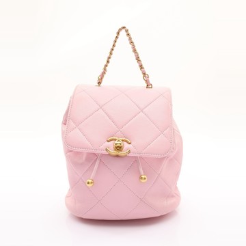 CHANEL 香奈兒 後背包 粉色 菱格紋 羊皮 AS4866 【二手名牌BRAND OFF】