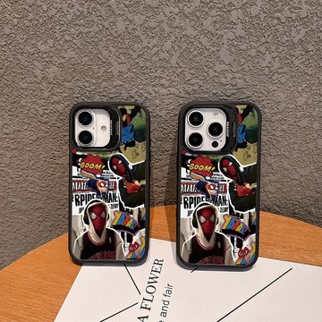 酷炫蜘蛛俠適用蘋果17/16promax手機殼iPhone15plus磁吸殼14pro亞克力13鏡頭支架12防摔11硬殼