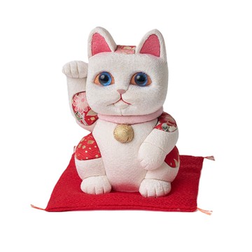 柿沼人形 日本製象牙白手工招財貓