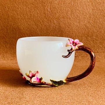 批發高級感琉璃主人杯大號單杯個人專用白玉瓷茶盞送女生禮品杯子