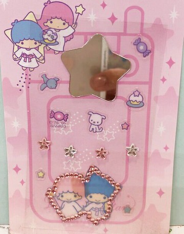 【震撼精品百貨】Little Twin Stars KiKi&LaLa 雙子星小天使 貼紙-附鏡#00749 震撼日式精品百貨