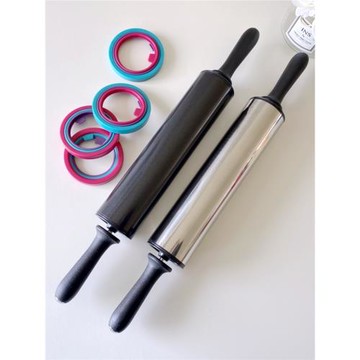 出口歐美 11寸不銹鋼搟面杖 3段可調節厚度面粉棍 面餅滾輪款