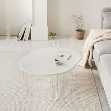 Maison de Comma S號橢圓形圓角折疊桌  白色