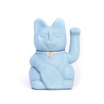 【ELLESHOP】生日禮物 🎁 Tiny Sky-幸運繽紛招財貓-淺藍色(事業有成)-18cm