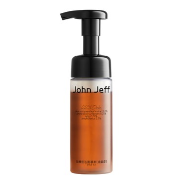 John Jeff 油橄欖潔面慕斯洗面奶 油敏皮版 溫和清潔舒緩肌膚泡泡潔面乳無皂基 150g