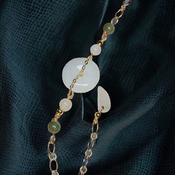 冰種白翡翡翠平安扣手鍊 14K包金 | 天然緬甸玉A貨翡翠 | 送禮