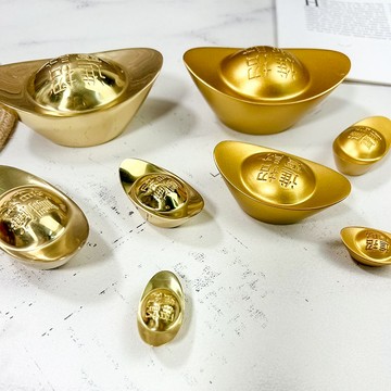 【實心元寶💰】聚寶盆 金元寶 黃金元寶 金元寶擺飾 元寶 大元寶 招財進寶 過年飾品 補財庫 開幕禮【HW72】