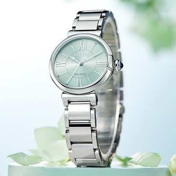CITIZEN 星辰 L系列 限量 綠波 光動能大三針女錶 EM1070-83L
