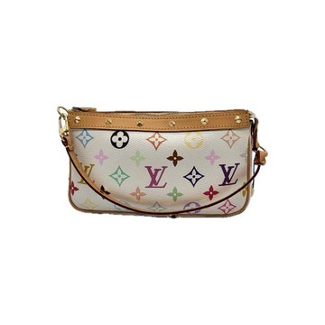 【二手精品 9.8成新】LV村上隆白三彩大號麻將包(更換植鞣革)(附側背袋) 編號L212