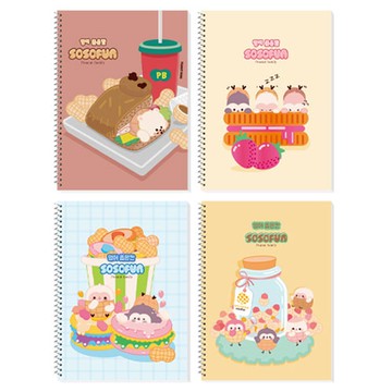 DADA SOSOFUN 兒童國小英文窄行線圈筆記本  4個  顏色隨機