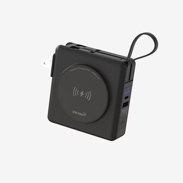 POLYBATT 10000mAh 22W多合一快充行動電源(磁吸無線充電/自帶線)白色