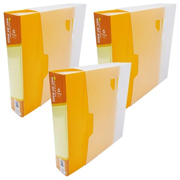 SUANDER 雙德文具 PP主色板資料簿 A4 100入  黃色  3本