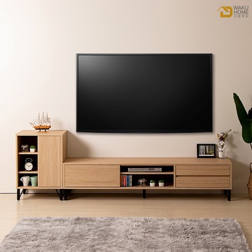 wakuhome 瓦酷家具 grace 北歐栓木6尺電視櫃+1.6尺展示櫃 b001-586+587