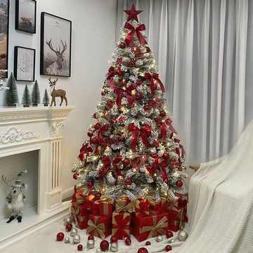 免運 附發票 聖誕樹 加密紅色植絨圣誕樹仿真1.2/1.5/1.8/2.1/2.4M圣誕樹家用櫥窗裝飾 可開發票 全館五折 工廠現貨直銷 新品特價 z11051