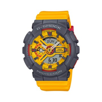【CASIO 卡西歐】G-SHOCK 90年代復古運動風 亮眼黃灰撞色 人氣雙顯 GMA-S110Y-9A_45.9mm