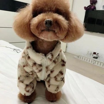 【限時特賣】寵物衣服  寵物搞怪衣服 新款狗狗衣服寵物衣服拉鍊秋冬季保暖冬裝豹紋皮草可愛外出保暖