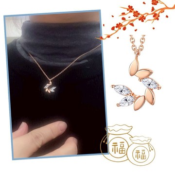 【Giumka】項鍊．純銀．月桂葉．鎖骨鏈(銀/玫2色)