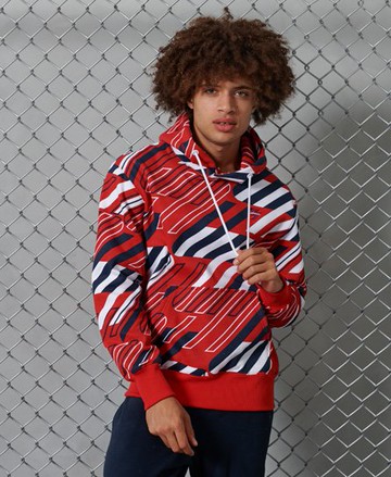 Superdry Men's Men's Sportstyle Graphic Hoodie Red / Red Sport Aop - Size: XS
