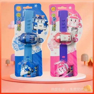 【臺灣-出貨】警車救護車玩具手錶 添樂卡通王彈射手錶商店衕款