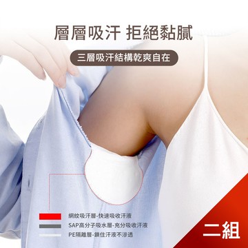 【荷生活】空氣感腋下隱形吸汗貼 0.1cm超薄自黏式防汗濕貼片-2組二十片