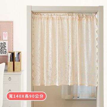 【BonBon naturel】韓式浪漫花藤波浪珍珠蕾絲窗簾/長門簾-140*90CM(多款任選)