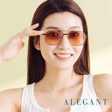 歐美復古慕斯棕漸層雙樑設計偏光飛官墨鏡uv400太陽眼鏡alegant